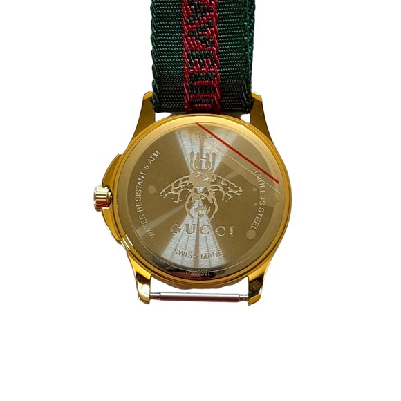 Unisex Gucci G-Timeless Gold-Tone Nylon Watch 38mm - Picture 4 of 10